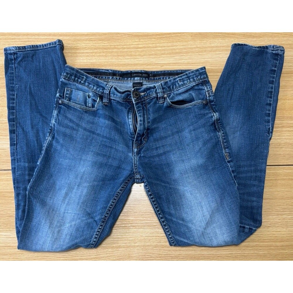 Calvin Klein Rocker Straight Leg Jeans Size 30 Medium Wash Women's